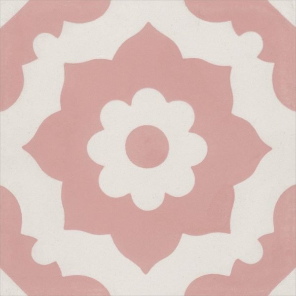 Moroccan Encaustic Cement 04a Floral Pink