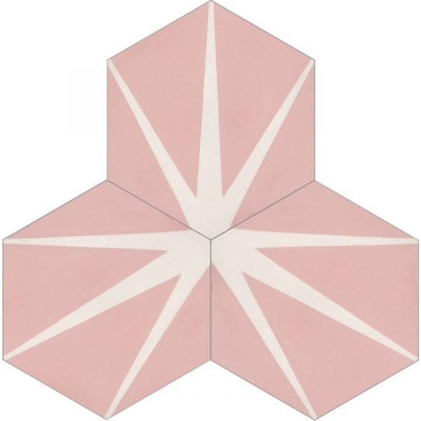 Moroccan Encaustic Cement Waterlily Pink