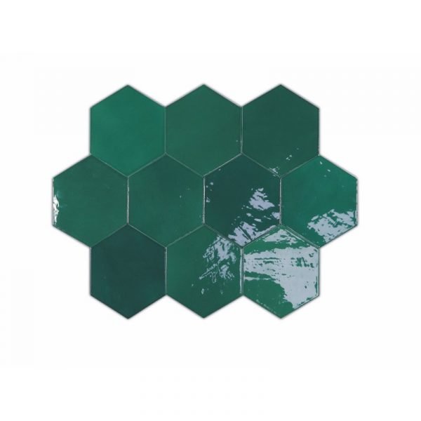 Fabricated Zellige Hexa Emerald 10.8cm x 12.4cm